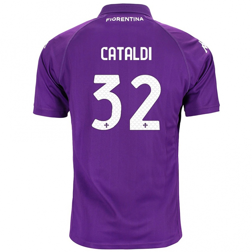 Kandiny Bambino Maglia Danilo Cataldi #32 Viola Kit Gara Home 2024/25 Maglietta