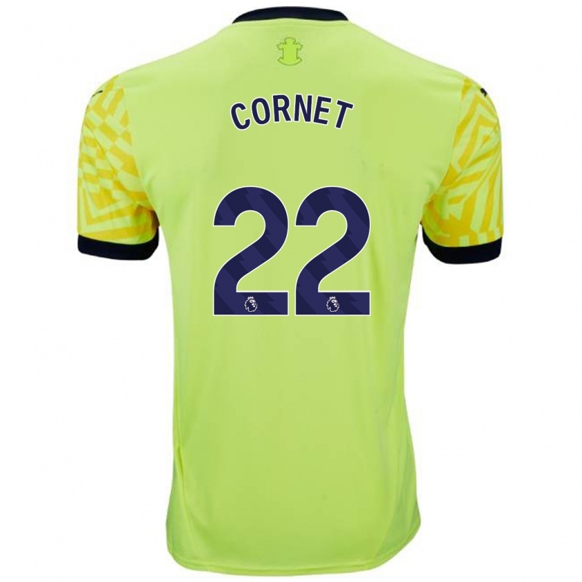 Kandiny Bambino Maglia Maxwel Cornet #22 Giallo Kit Gara Away 2024/25 Maglietta