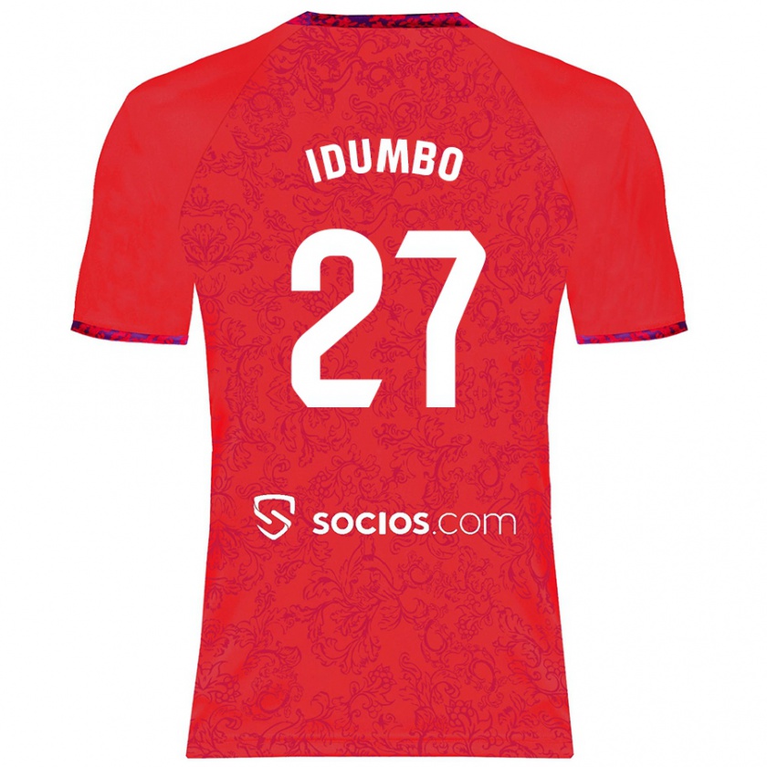 Kandiny Bambino Maglia Stanis Idumbo Muzambo #27 Rosso Kit Gara Away 2024/25 Maglietta