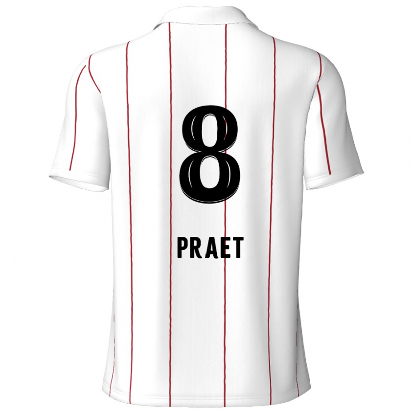 Kandiny Bambino Maglia Dennis Praet #8 Bianco Nero Kit Gara Away 2024/25 Maglietta