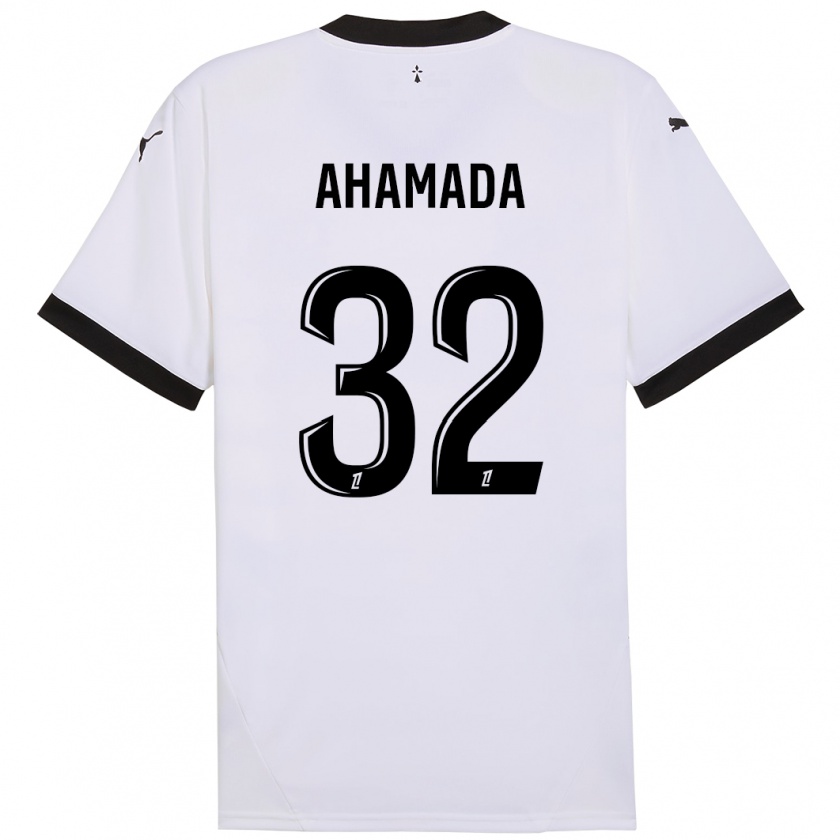 Kandiny Bambino Maglia Naouirou Ahamada #32 Bianco Nero Kit Gara Away 2024/25 Maglietta