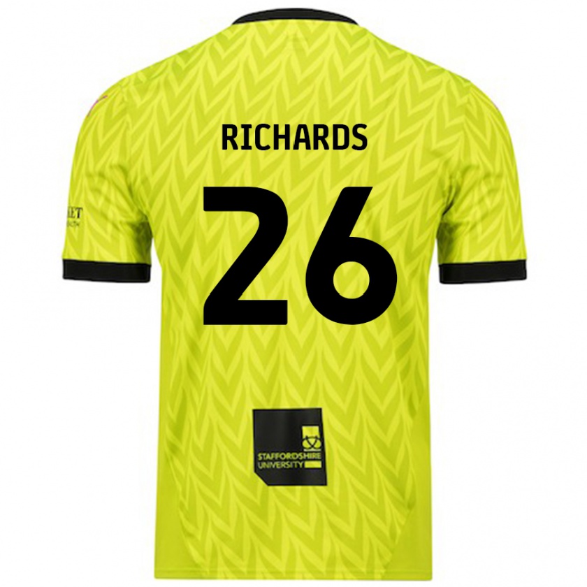 Kandiny Bambino Maglia Rico Richards #26 Verde Fluorescente Kit Gara Away 2024/25 Maglietta