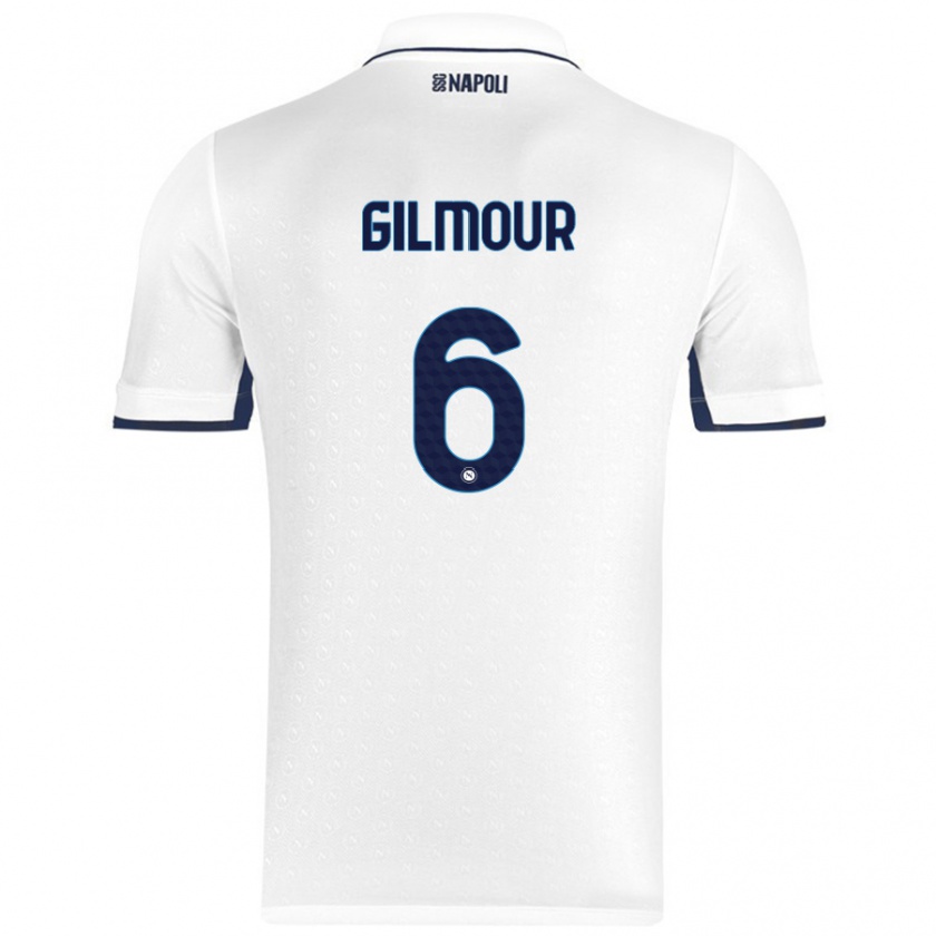 Kandiny Bambino Maglia Billy Gilmour #6 Bianco Blu Reale Kit Gara Away 2024/25 Maglietta