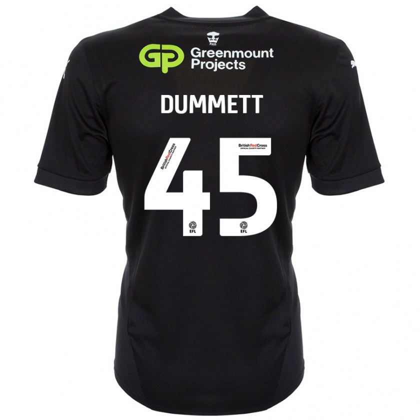 Kandiny Bambino Maglia Paul Dummett #45 Nero Kit Gara Away 2024/25 Maglietta