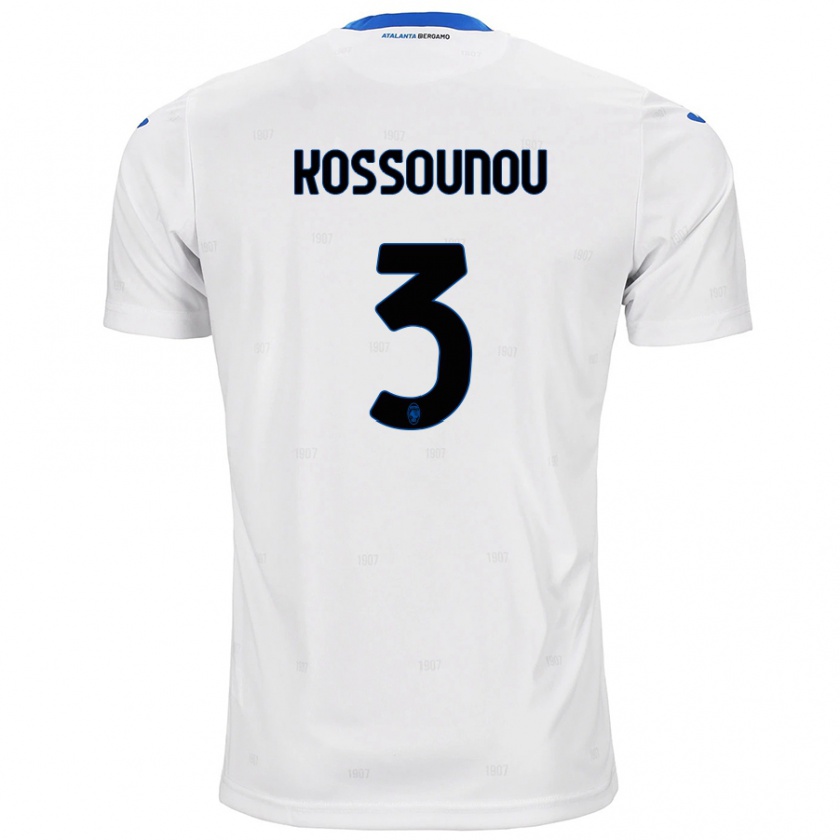 Kandiny Bambino Maglia Odilon Kossounou #3 Bianco Kit Gara Away 2024/25 Maglietta