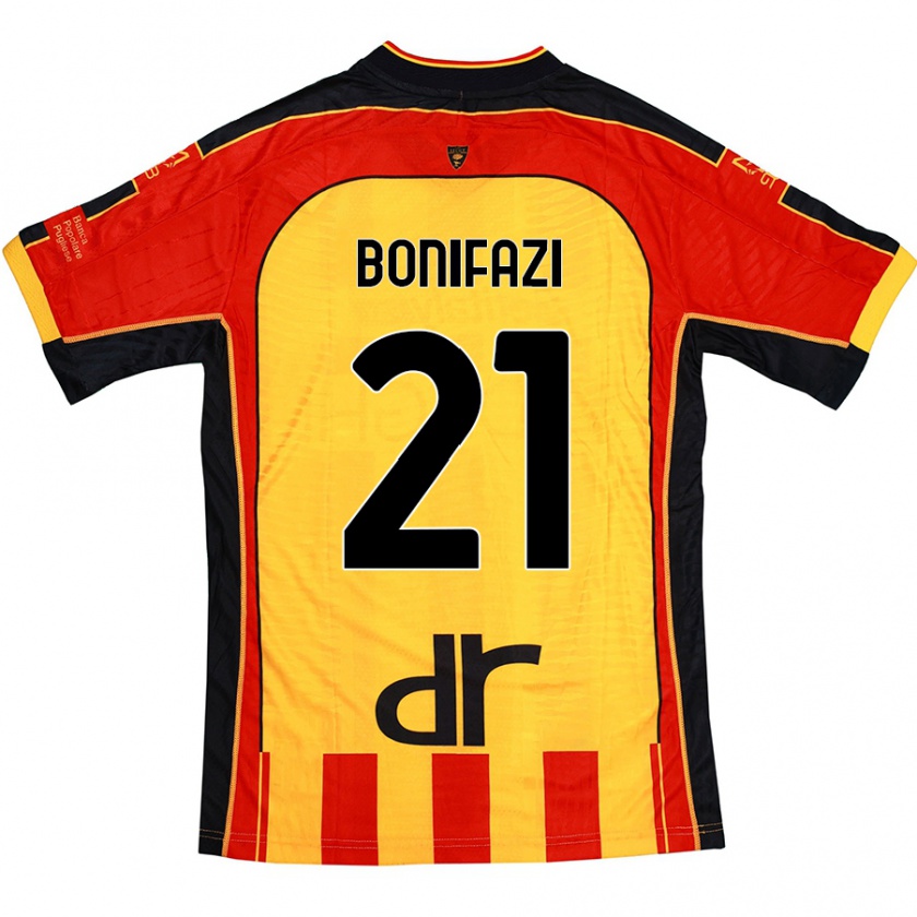 Kandiny Bambino Maglia Kevin Bonifazi #21 Giallo Rosso Kit Gara Home 2024/25 Maglietta