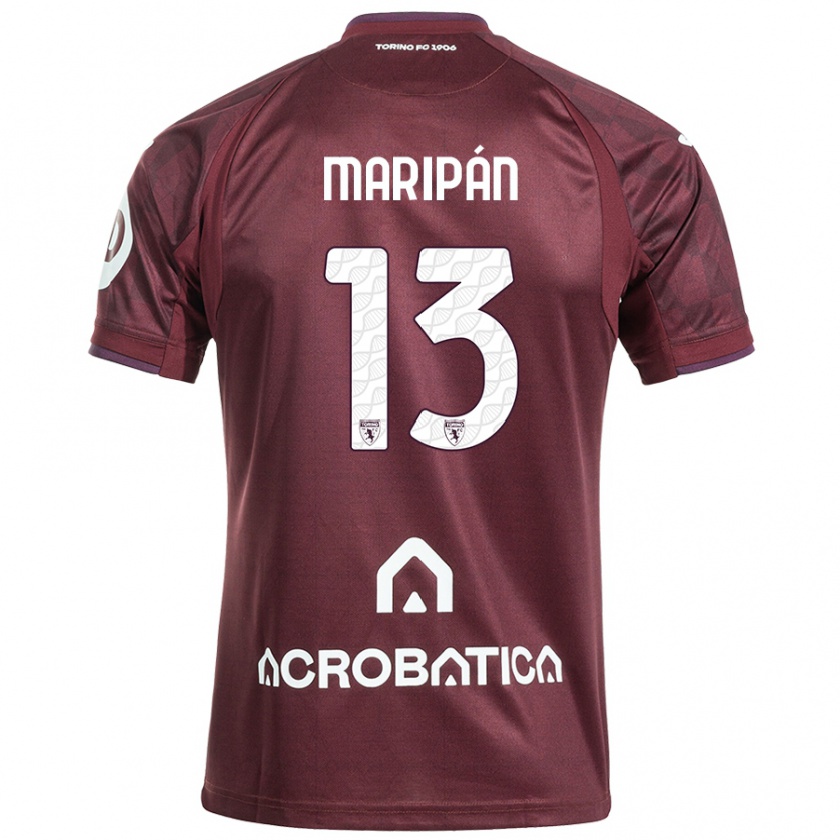 Kandiny Bambino Maglia Guillermo Maripán #13 Marrone Bianco Kit Gara Home 2024/25 Maglietta