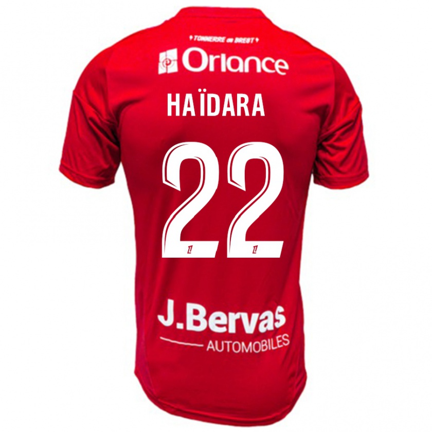 Kandiny Bambino Maglia Massadio Haidara #22 Rosso Bianco Kit Gara Home 2024/25 Maglietta