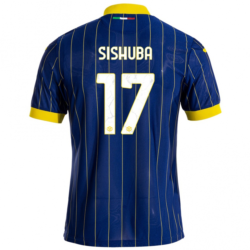 Kandiny Bambino Maglia Ayanda Sishuba #17 Blu Giallo Kit Gara Home 2024/25 Maglietta