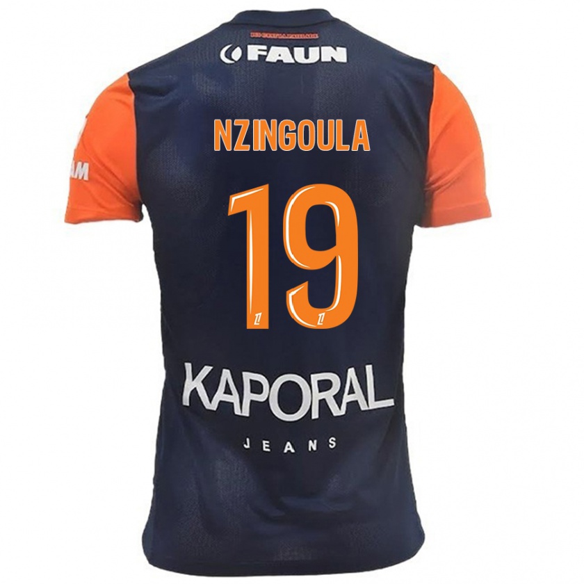 Kandiny Bambino Maglia Rabby Nzingoula #19 Blu Navy Arancione Kit Gara Home 2024/25 Maglietta