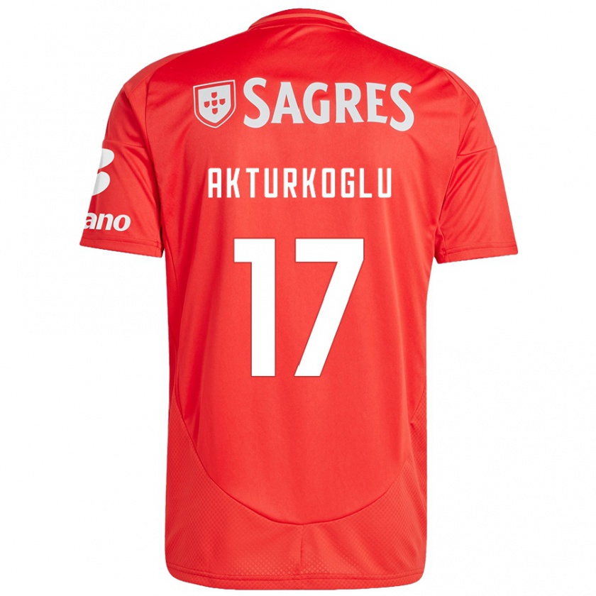 Kandiny Bambino Maglia Kerem Aktürkoğlu #17 Rosso Bianco Kit Gara Home 2024/25 Maglietta