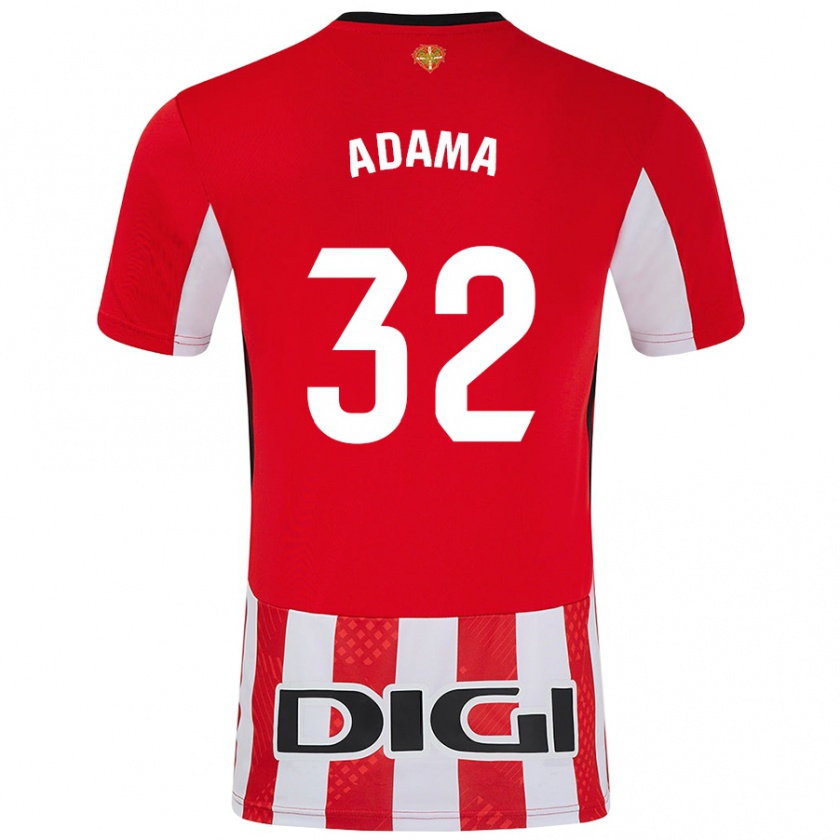 Kandiny Bambino Maglia Adama Boiro #32 Rosso Bianco Kit Gara Home 2024/25 Maglietta