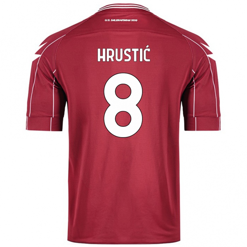 Kandiny Bambino Maglia Ajdin Hrustić #8 Borgogna Kit Gara Home 2024/25 Maglietta