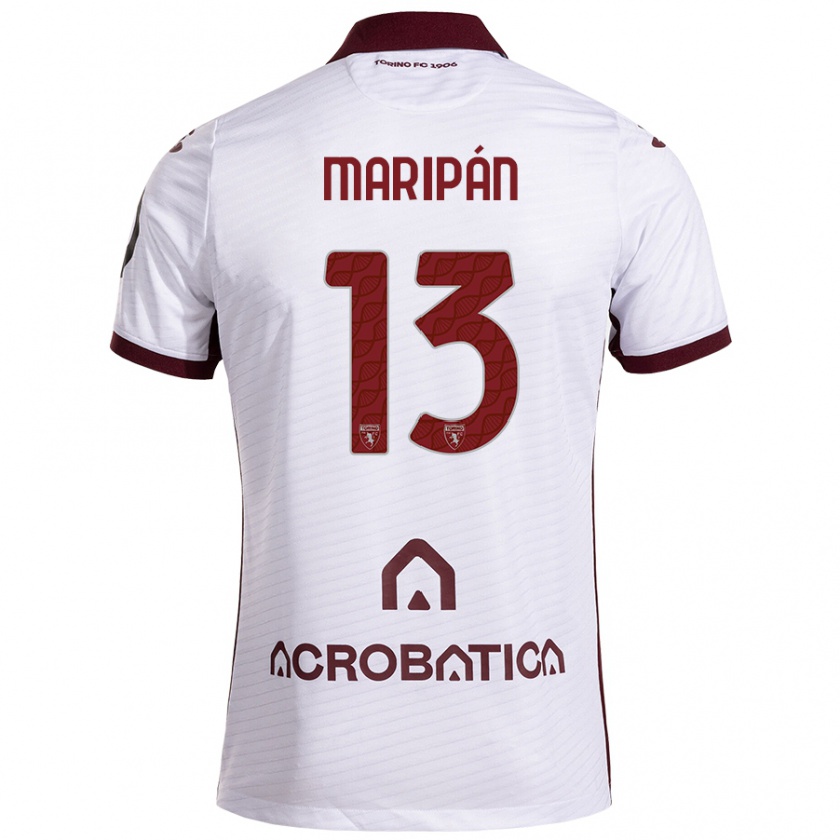 Kandiny Bambino Maglia Guillermo Maripán #13 Bianco Marrone Kit Gara Away 2024/25 Maglietta