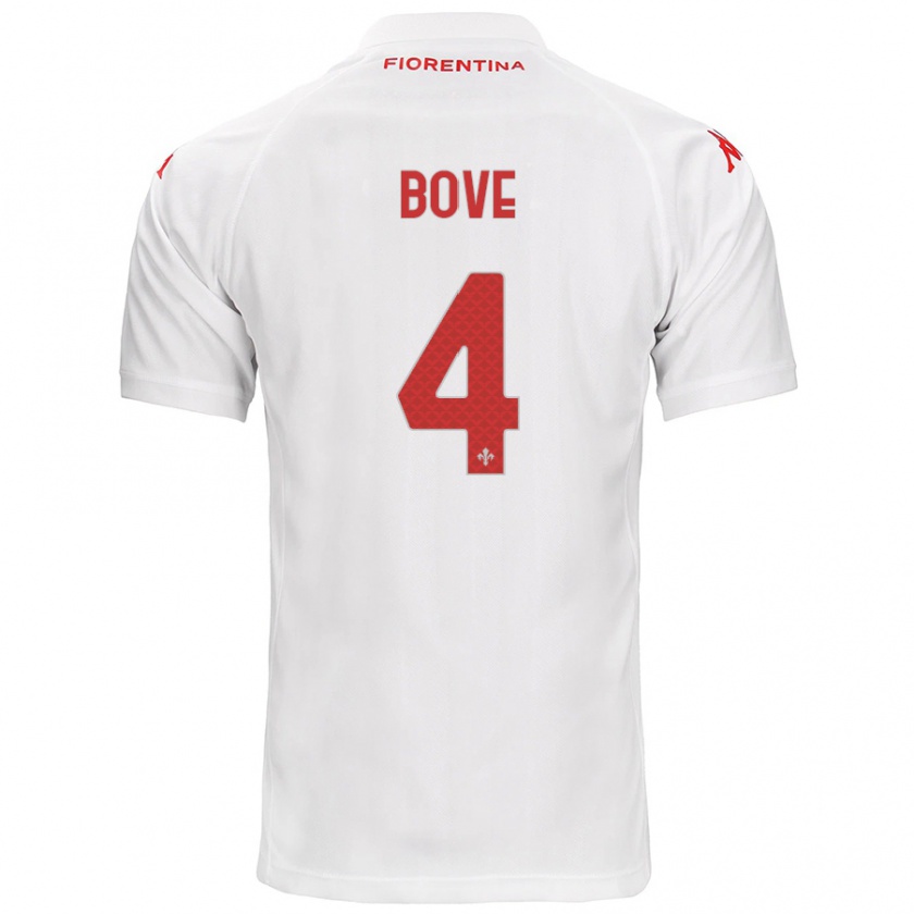 Kandiny Bambino Maglia Edoardo Bove #4 Bianco Kit Gara Away 2024/25 Maglietta