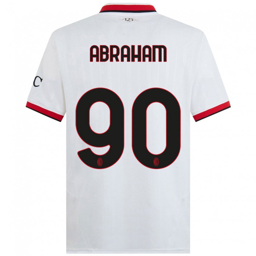 Kandiny Bambino Maglia Tammy Abraham #90 Bianco Nero Rosso Kit Gara Away 2024/25 Maglietta