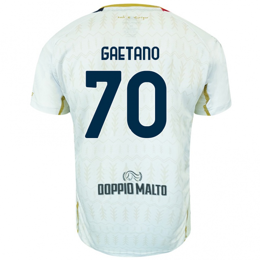 Kandiny Bambino Maglia Gianluca Gaetano #70 Bianco Kit Gara Away 2024/25 Maglietta