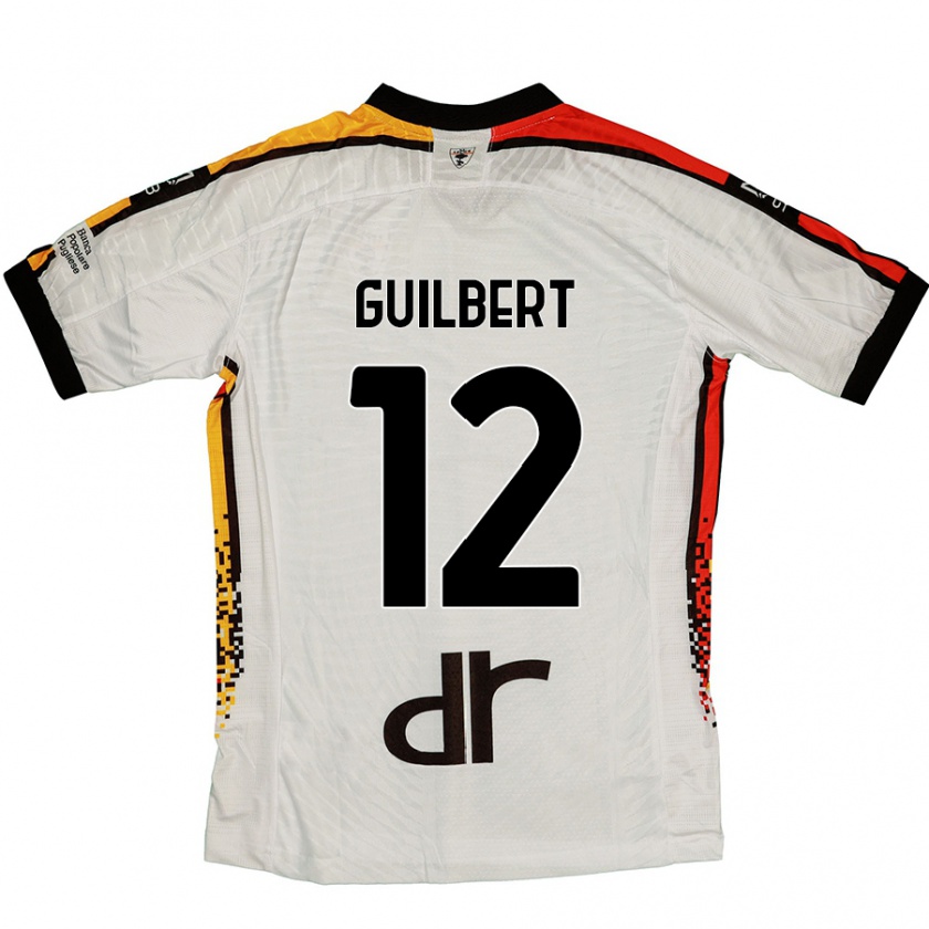 Kandiny Bambino Maglia Frédéric Guilbert #12 Bianco Nero Kit Gara Away 2024/25 Maglietta