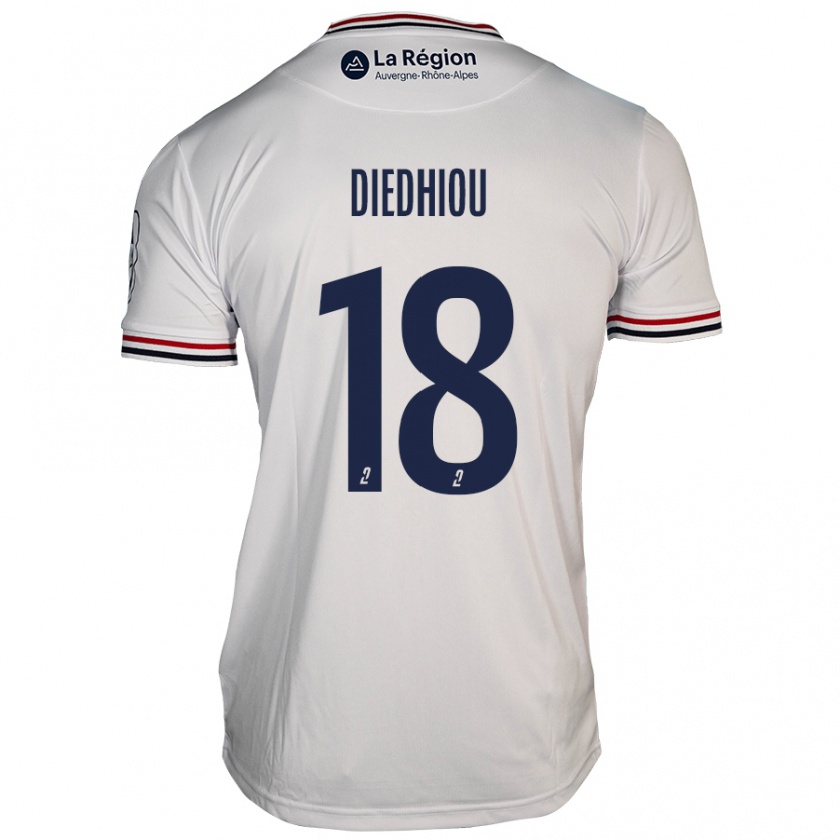 Kandiny Bambino Maglia Famara Diédhiou #18 Bianco Kit Gara Away 2024/25 Maglietta