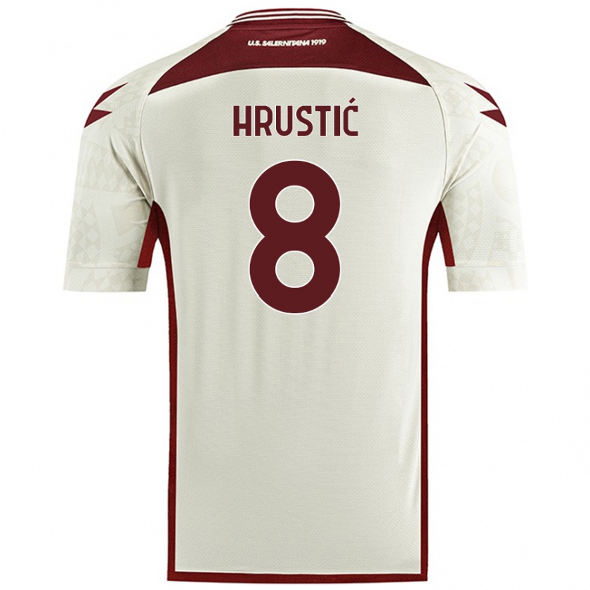 Kandiny Bambino Maglia Ajdin Hrustić #8 Colore Crema Kit Gara Away 2024/25 Maglietta