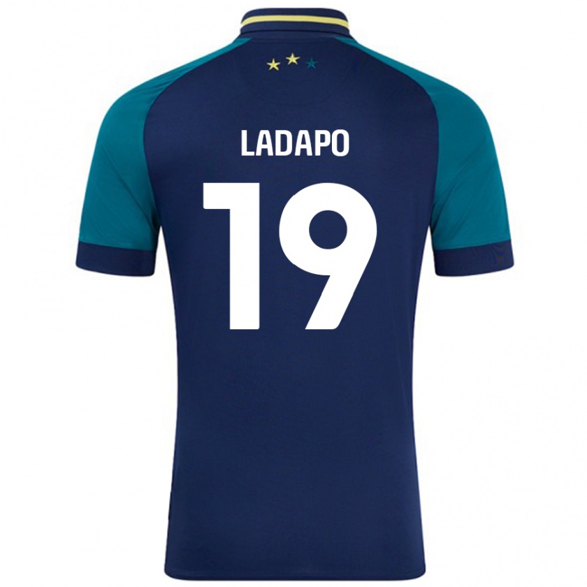 Kandiny Bambino Maglia Freddie Ladapo #19 Blu Navy Verde Scuro Kit Gara Away 2024/25 Maglietta