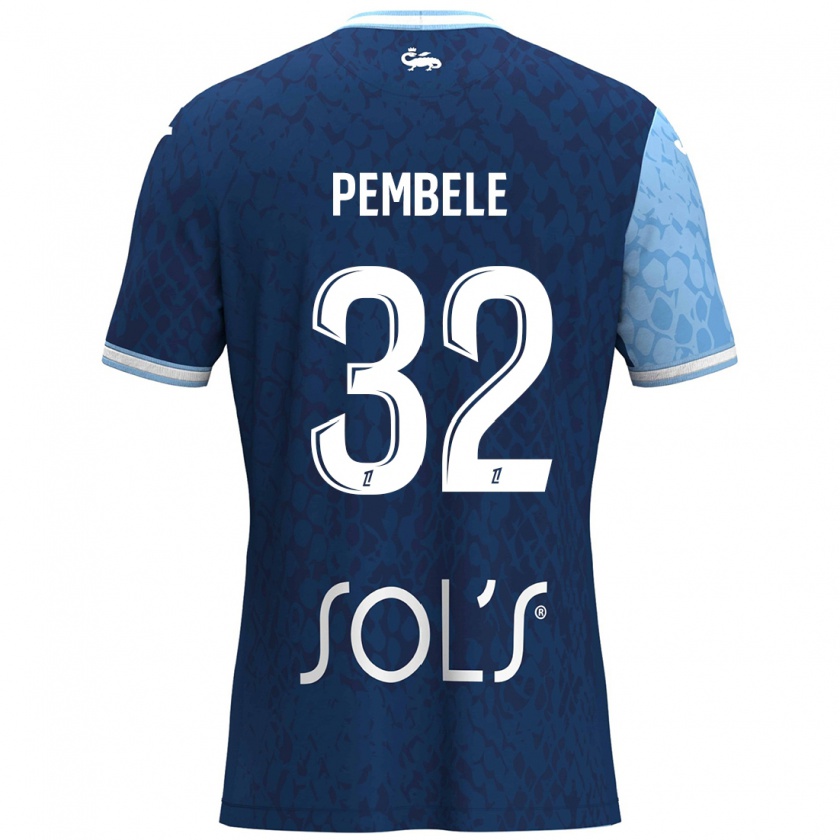 Kandiny Bambino Maglia Timothée Pembélé #32 Azzurro Blu Scuro Kit Gara Home 2024/25 Maglietta