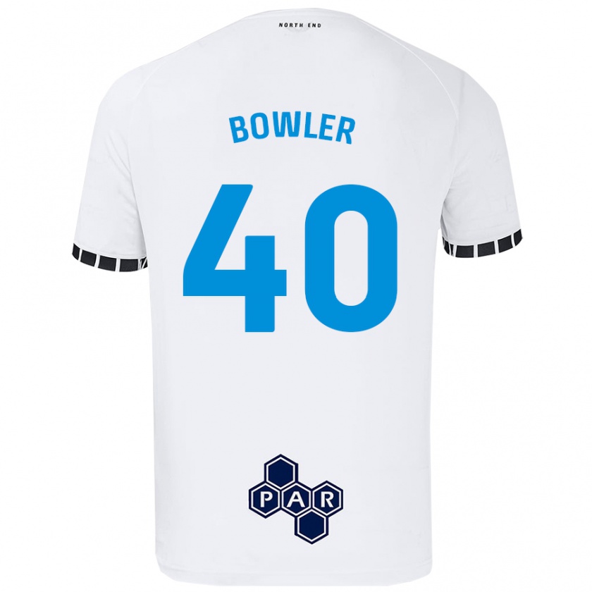 Kandiny Bambino Maglia Josh Bowler #40 Bianco Kit Gara Home 2024/25 Maglietta