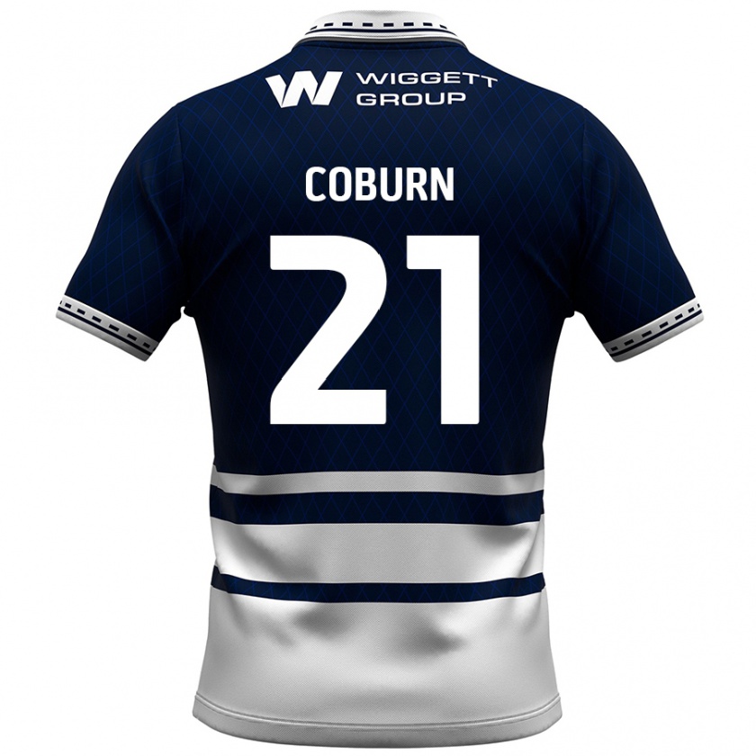 Kandiny Bambino Maglia Josh Coburn #21 Blu Navy Bianco Kit Gara Home 2024/25 Maglietta