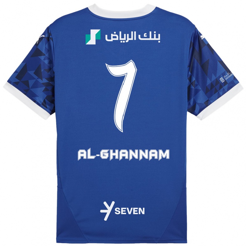 Kandiny Bambino Maglia Khalid Al-Ghannam #7 Blu Scuro Bianco Kit Gara Home 2024/25 Maglietta