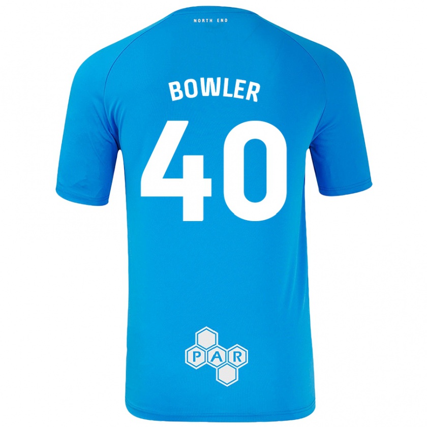 Kandiny Bambino Maglia Josh Bowler #40 Azzurro Kit Gara Away 2024/25 Maglietta