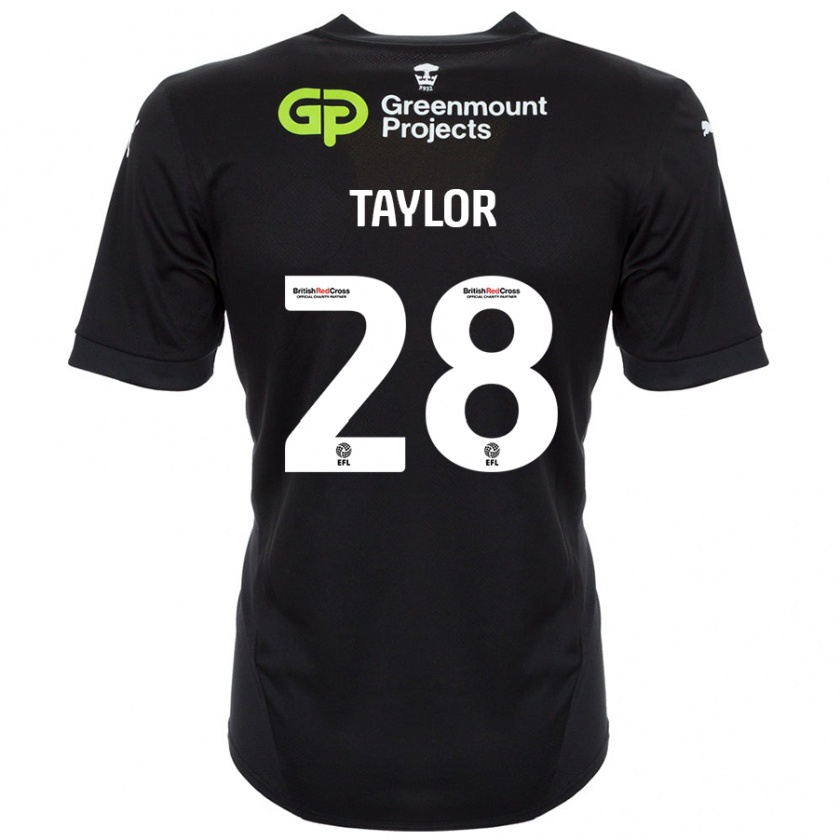 Kandiny Bambino Maglia Dale Taylor #28 Nero Kit Gara Away 2024/25 Maglietta