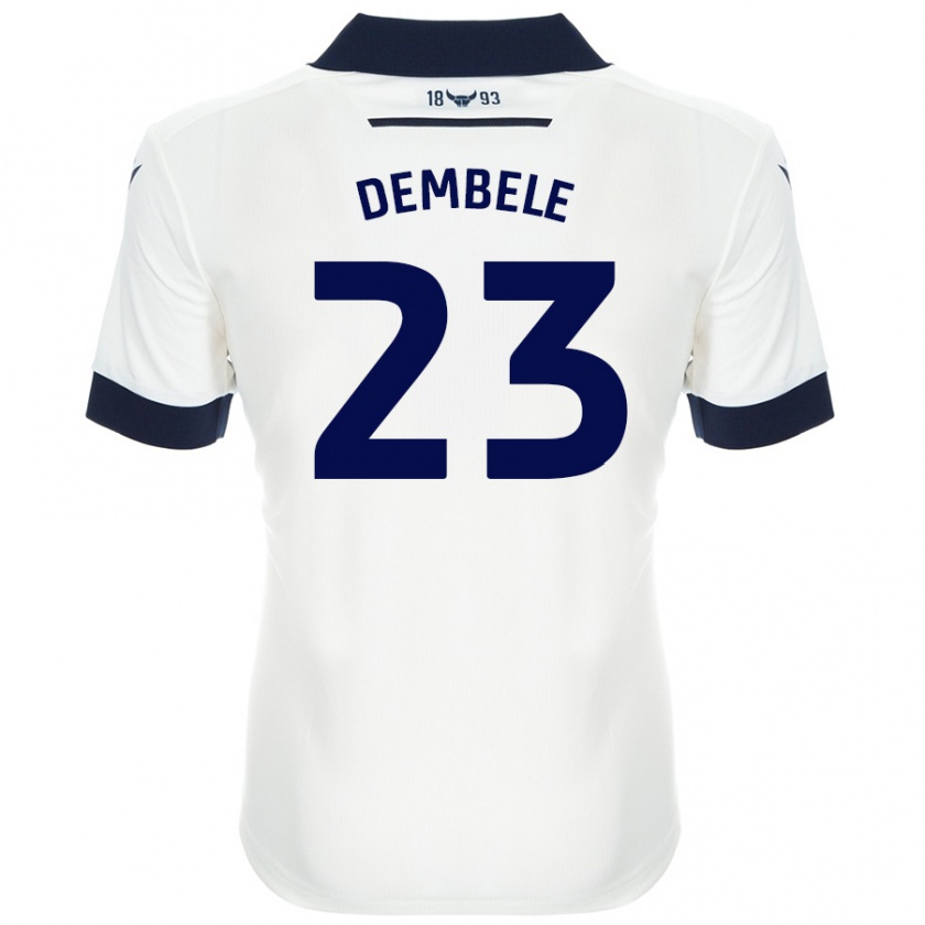 Kandiny Bambino Maglia Siriki Dembélé #23 Bianco Blu Navy Kit Gara Away 2024/25 Maglietta