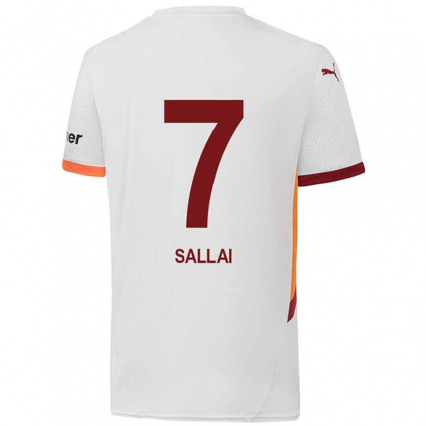 Kandiny Bambino Maglia Roland Sallai #7 Bianco Giallo Rosso Kit Gara Away 2024/25 Maglietta