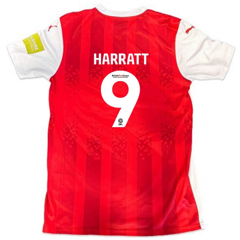 Kandiny Bambino Maglia Kian Harratt #9 Rosso Bianco Kit Gara Home 2024/25 Maglietta