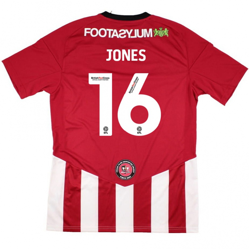 Kandiny Bambino Maglia Patrick Jones #16 Rosso Bianco Kit Gara Home 2024/25 Maglietta