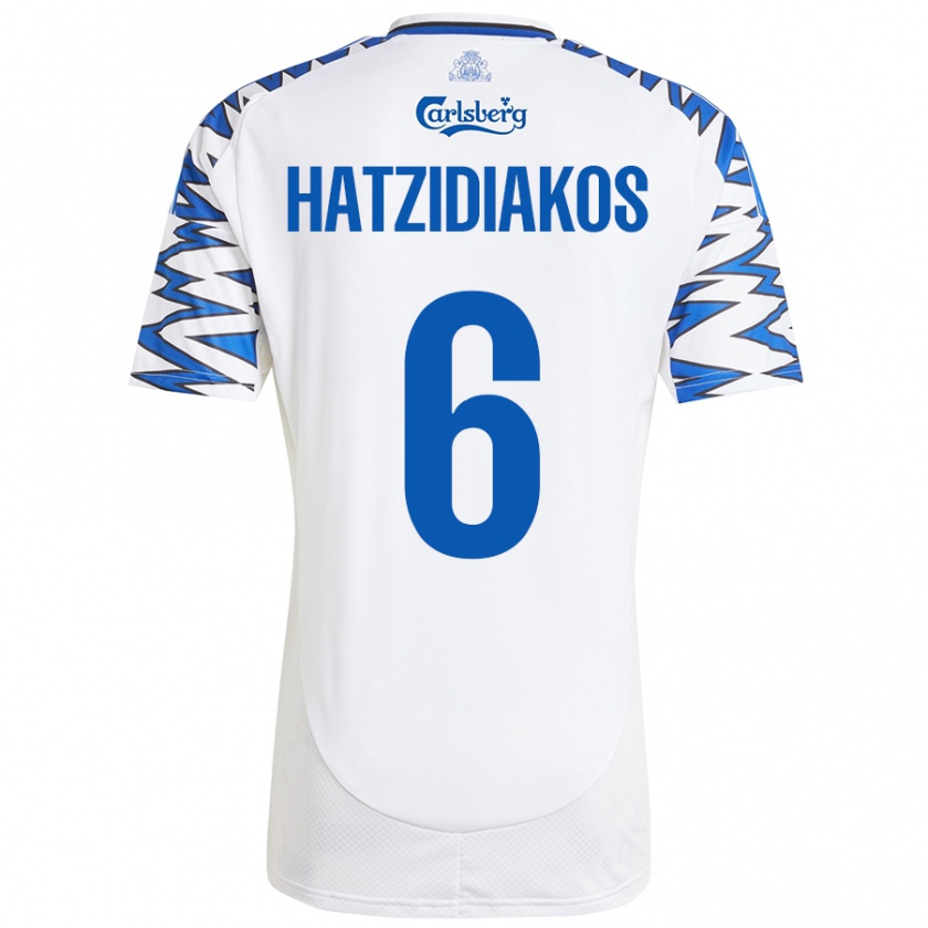 Kandiny Bambino Maglia Pantelis Hatzidiakos #6 Bianco Azzurro Kit Gara Home 2024/25 Maglietta