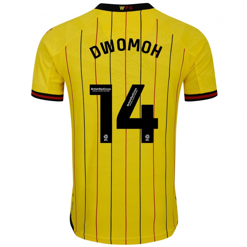 Kandiny Bambino Maglia Pierre Dwomoh #14 Giallo Nero Kit Gara Home 2024/25 Maglietta