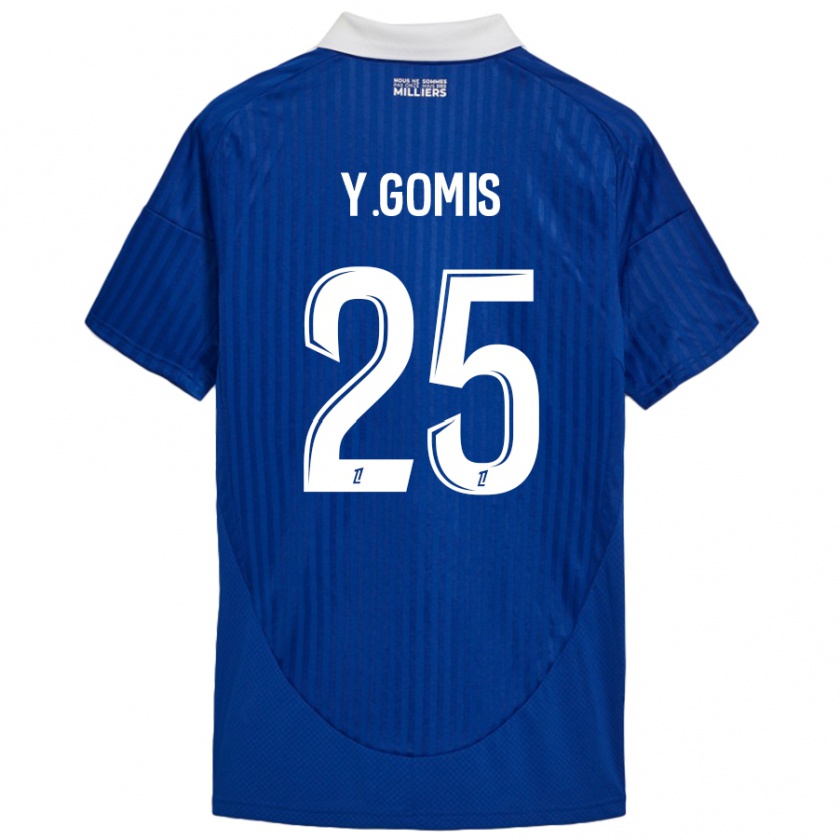 Kandiny Bambino Maglia Yoni Gomis #25 Blu Bianco Kit Gara Home 2024/25 Maglietta