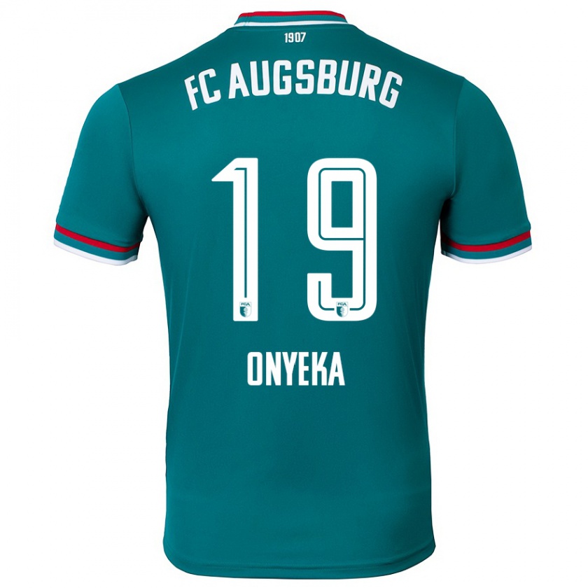 Kandiny Bambino Maglia Frank Onyeka #19 Verde Scuro Kit Gara Away 2024/25 Maglietta