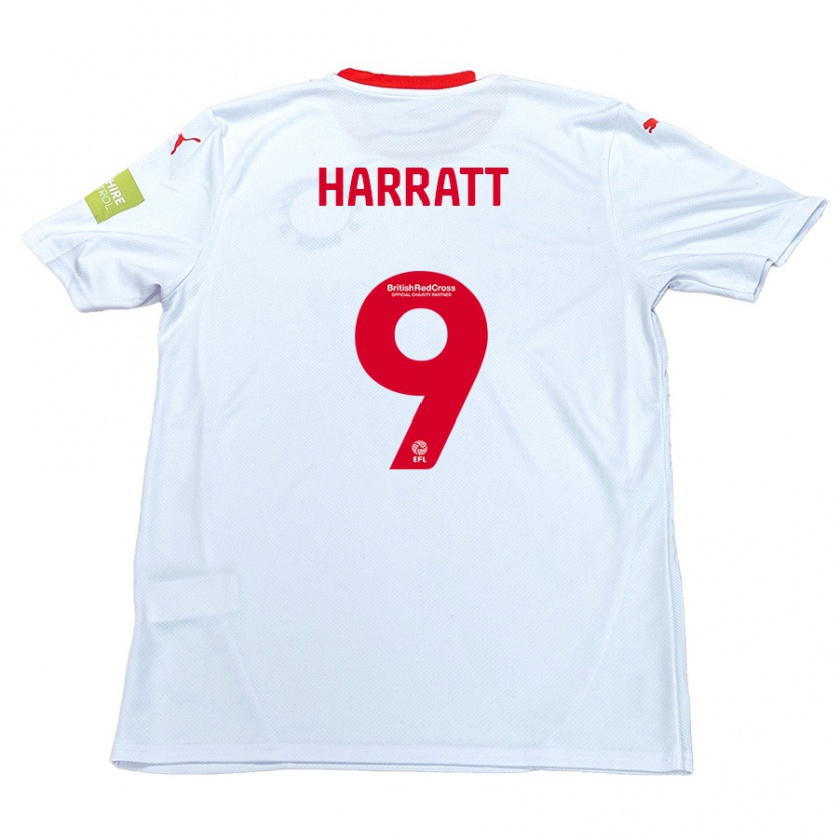 Kandiny Bambino Maglia Kian Harratt #9 Bianco Kit Gara Away 2024/25 Maglietta