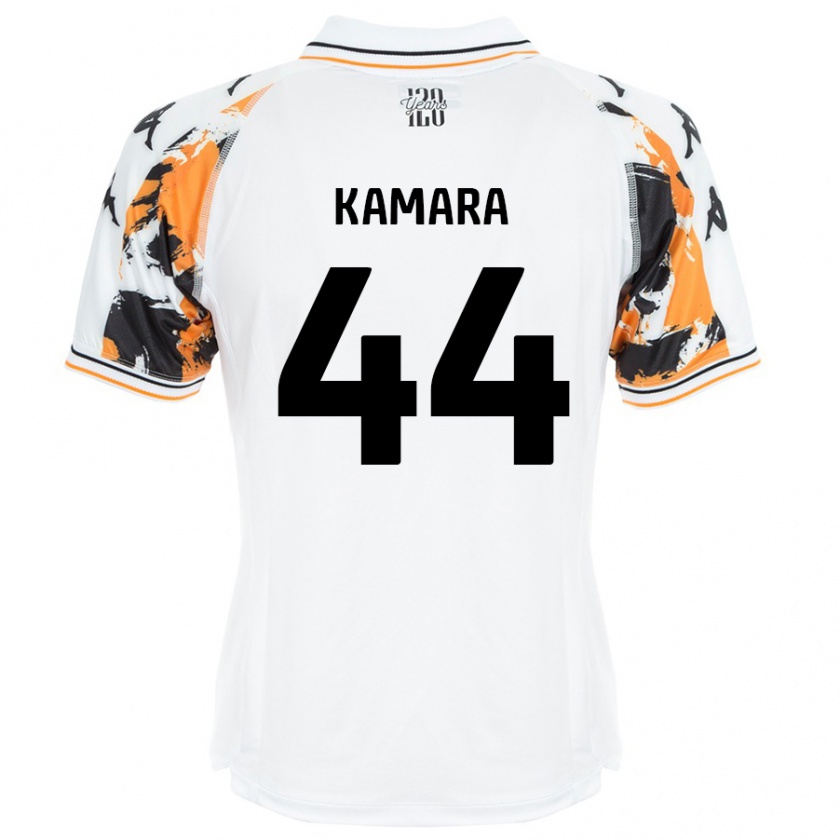 Kandiny Bambino Maglia Abu Kamara #44 Bianco Kit Gara Away 2024/25 Maglietta