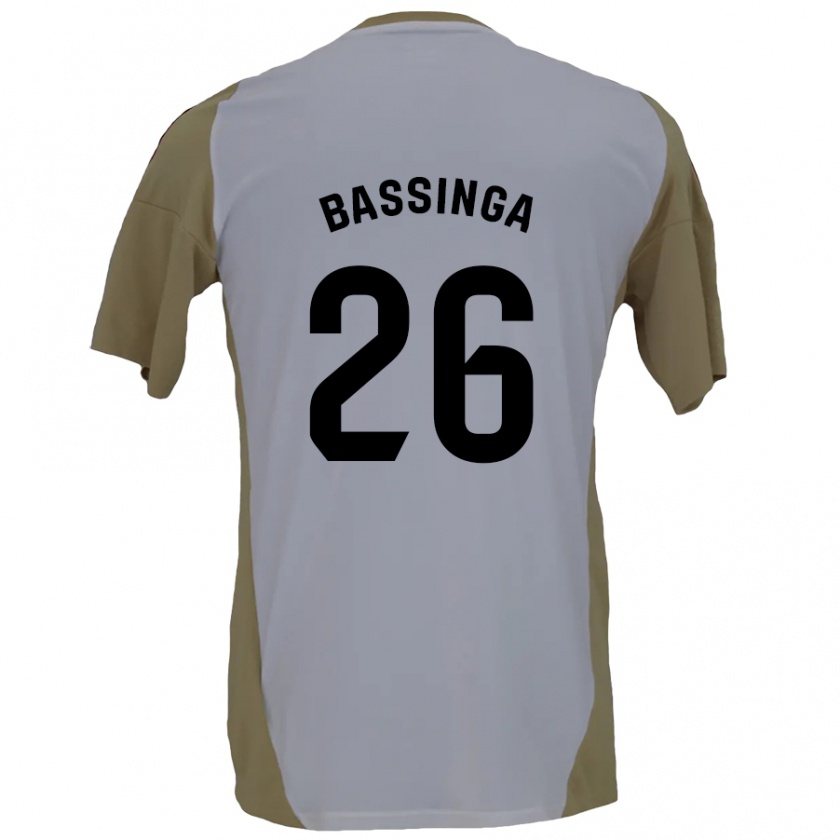 Kandiny Bambino Maglia Aboubacar Bassinga #26 Marrone Bianco Kit Gara Away 2024/25 Maglietta