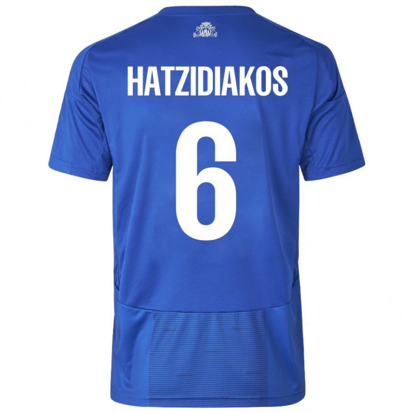 Kandiny Bambino Maglia Pantelis Hatzidiakos #6 Bianco Blu Kit Gara Away 2024/25 Maglietta