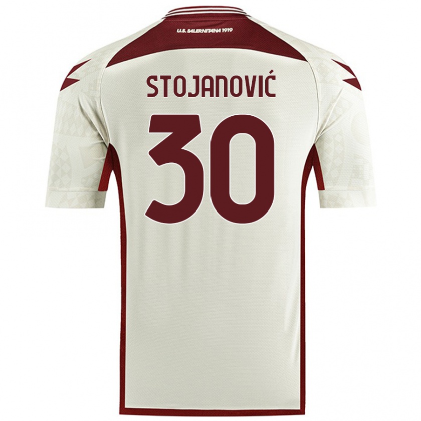 Kandiny Bambino Maglia Petar Stojanović #30 Colore Crema Kit Gara Away 2024/25 Maglietta