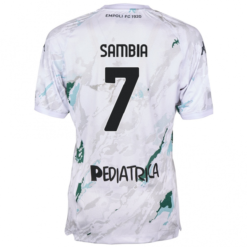 Kandiny Bambino Maglia Junior Sambia #7 Grigio Kit Gara Away 2024/25 Maglietta