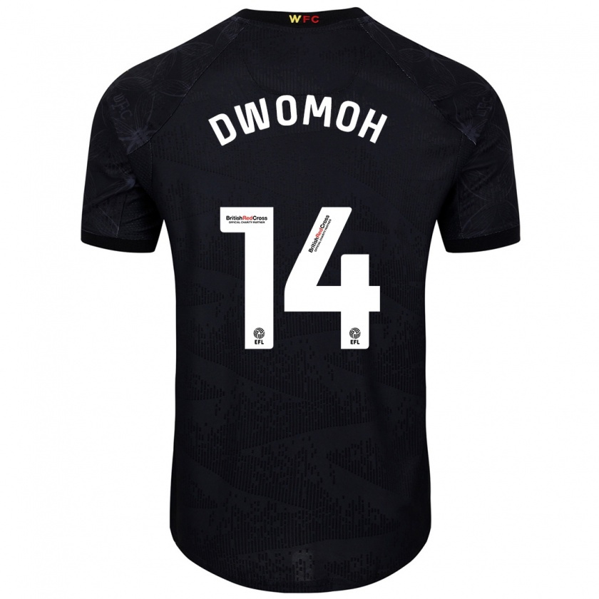 Kandiny Bambino Maglia Pierre Dwomoh #14 Nero Bianco Kit Gara Away 2024/25 Maglietta