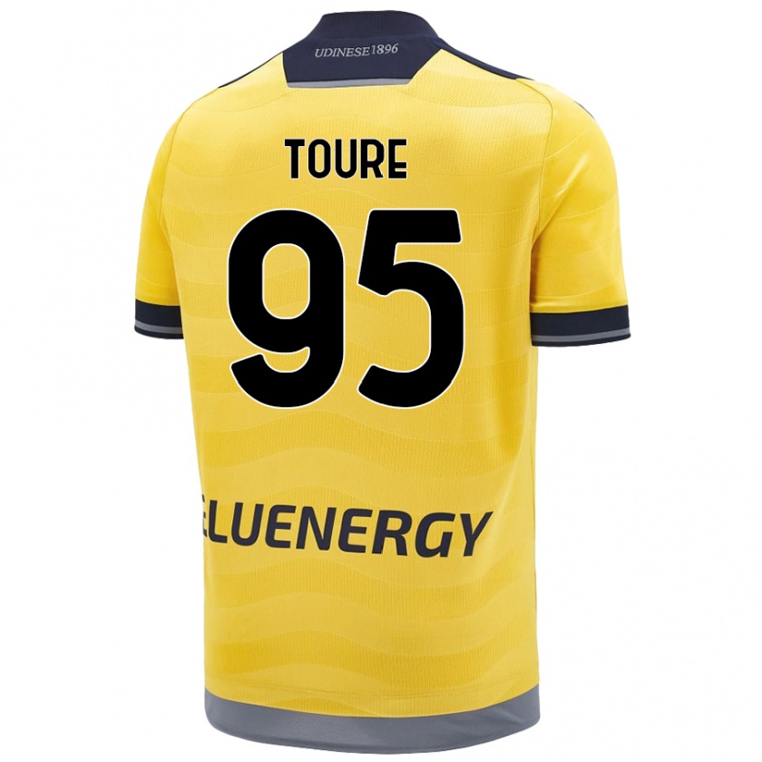 Kandiny Bambino Maglia Isaak Touré #95 Oro Kit Gara Away 2024/25 Maglietta