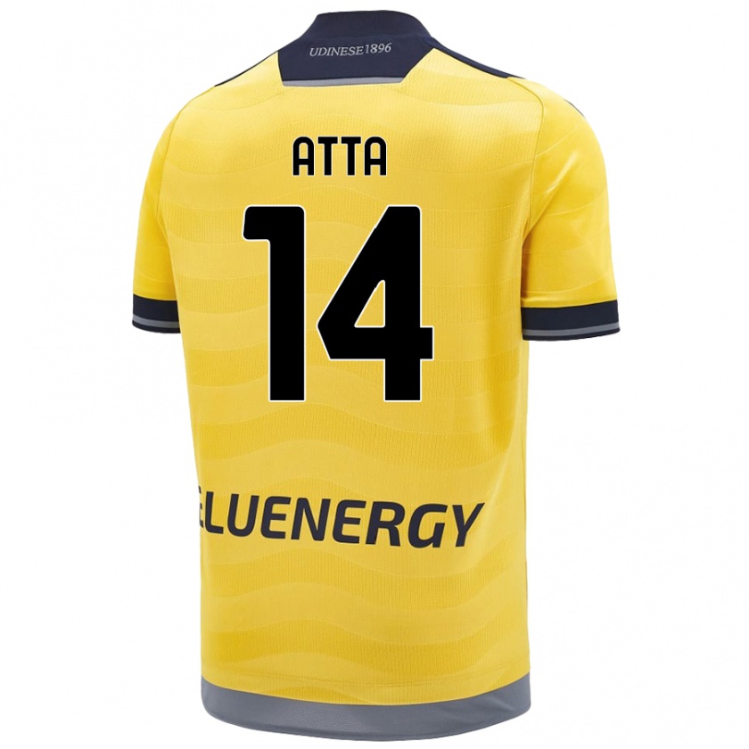 Kandiny Bambino Maglia Arthur Atta #14 Oro Kit Gara Away 2024/25 Maglietta