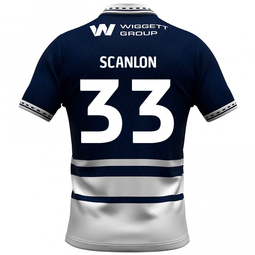 Kandiny Uomo Maglia Calum Scanlon #33 Blu Navy Bianco Kit Gara Home 2024/25 Maglietta