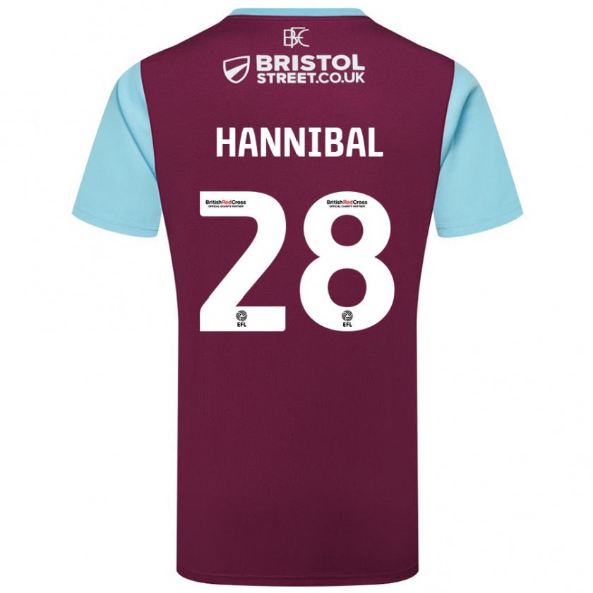 Kandiny Uomo Maglia Hannibal #28 Borgogna Azzurro Kit Gara Home 2024/25 Maglietta